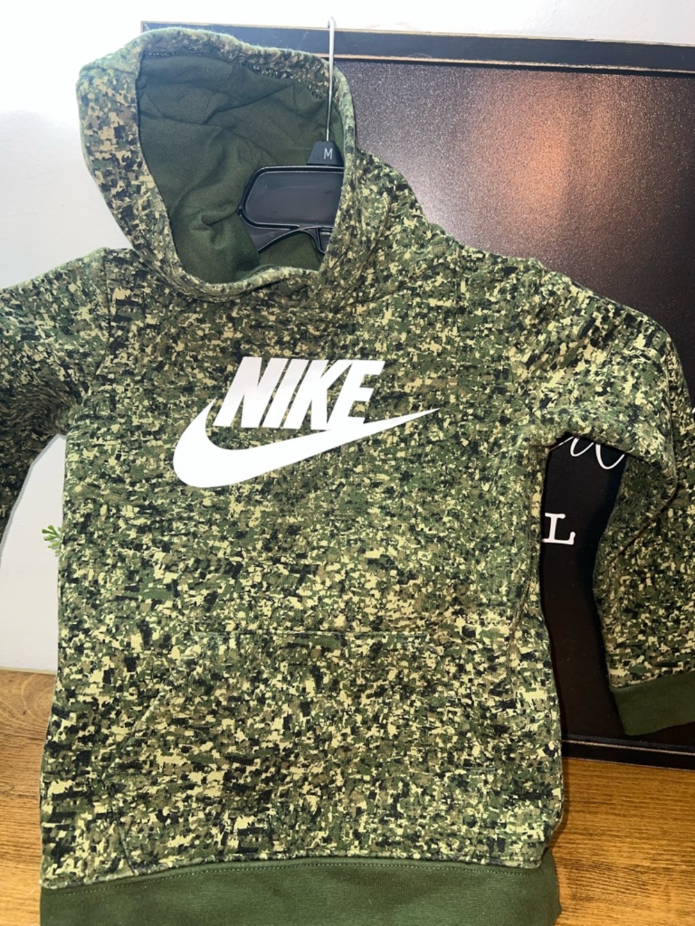 Nike Green Digital Camo Pullover Hoodie